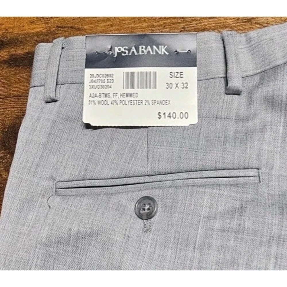 Jos A Banks 1905 Suit Separates Tailored Fit Gray Pants Men's Size 30x32 NWT